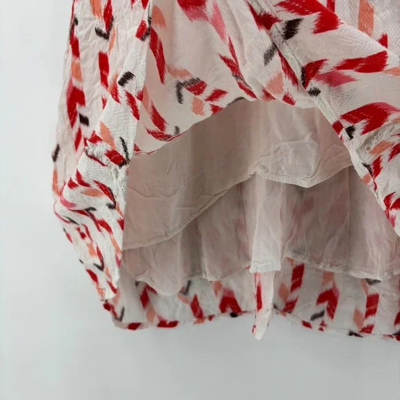 Altard State Womens Medium Red Ikat Chevron Halter Mini Dress Boho Racerback - Picture 4 of 11